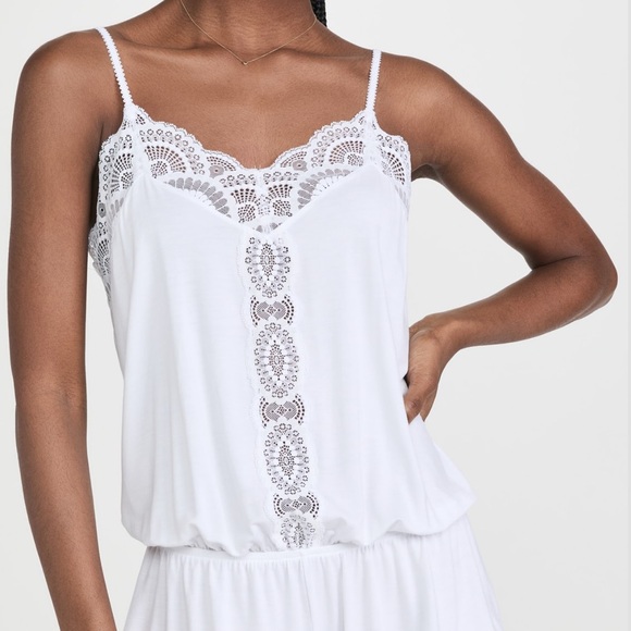 Eberjey White Lace Detail Chemise - Picture 1 of 4